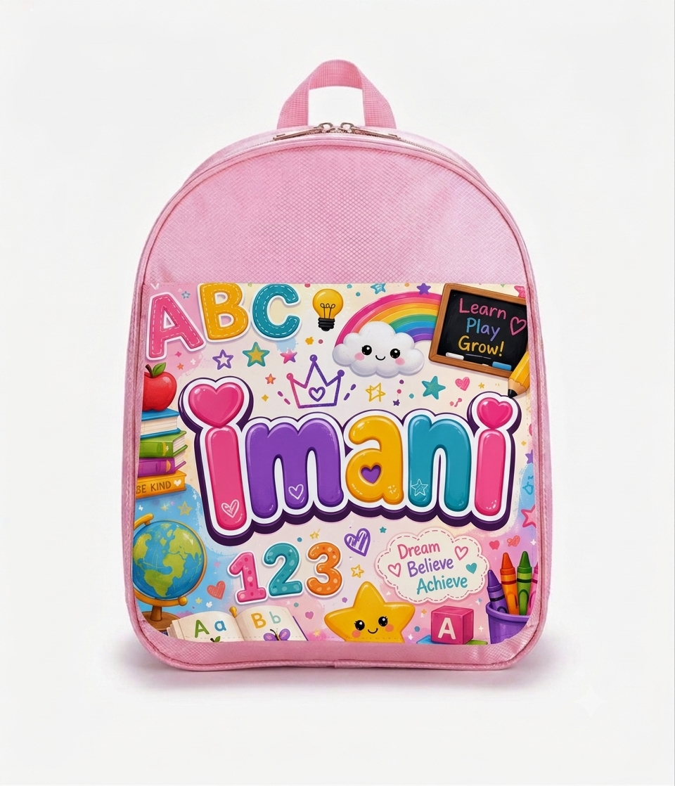 Custom Pink Book Bag – Personalized School Backpack for Girls