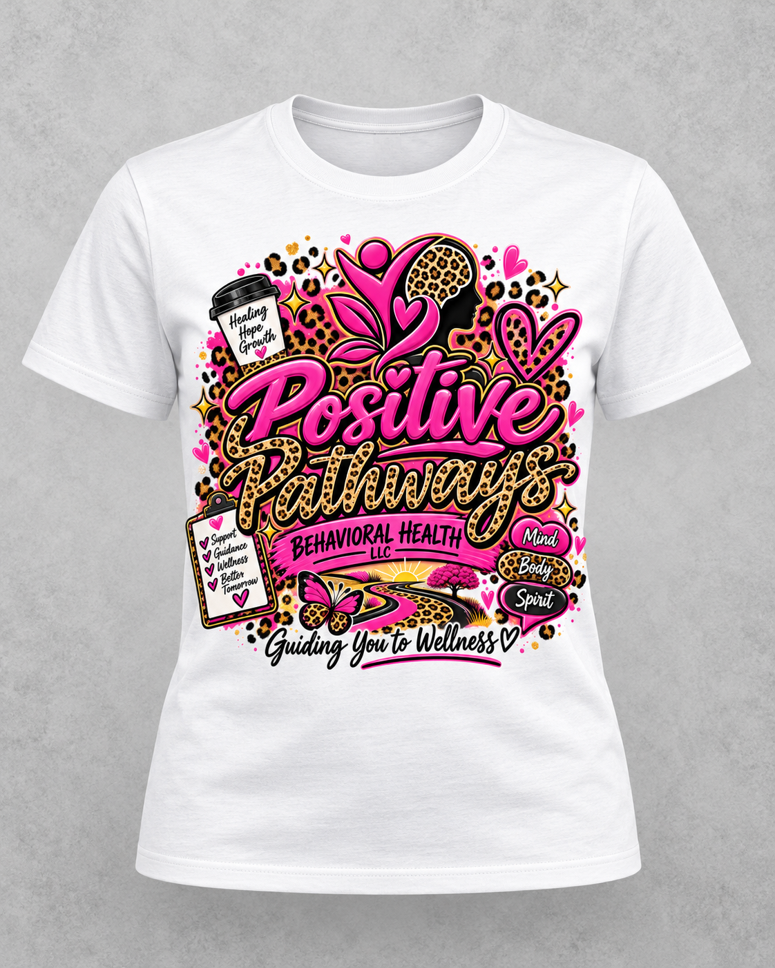 Positive Pathways Leopard/Pink - Adult sizes