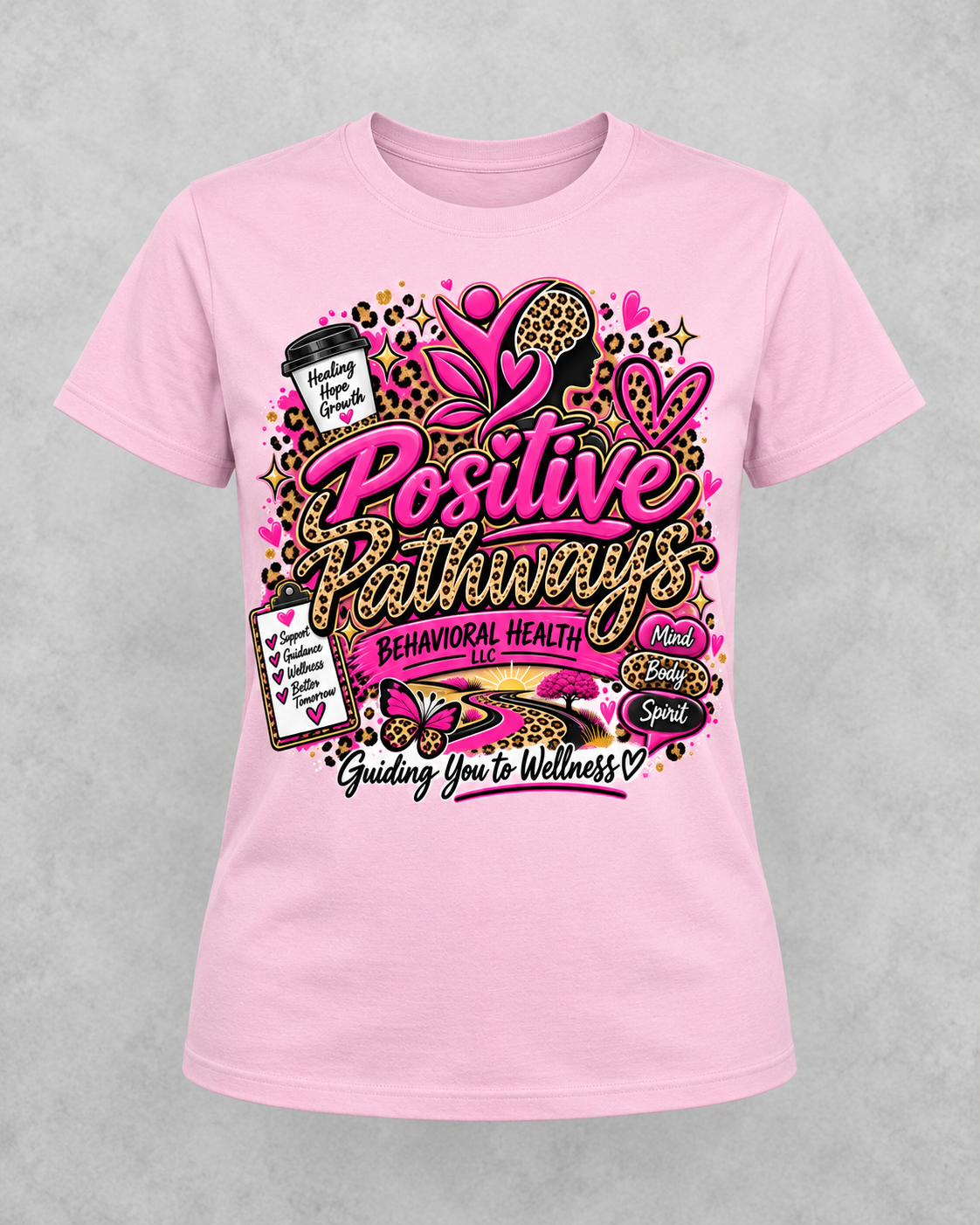 Positive Pathways Leopard/Pink - Adult sizes