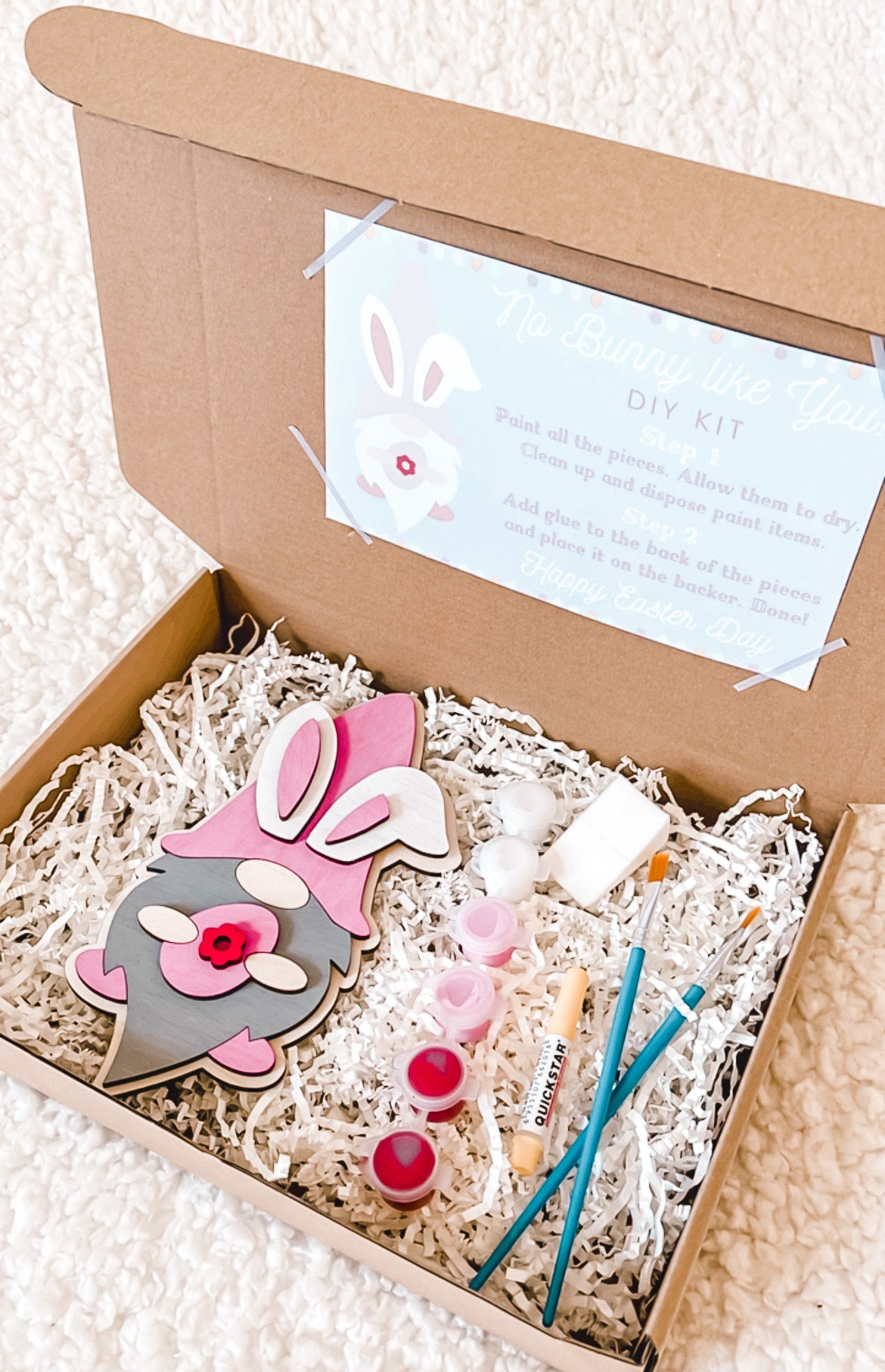 Easter Gnome DIY Art Kit – 3D Layered Wood Craft